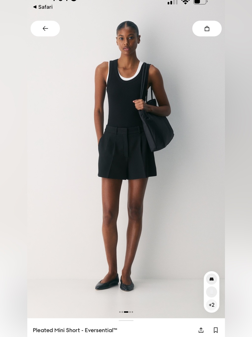 Aritzia Babaton Black Pleated Mini Shorts